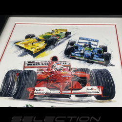 Michael Schumacher Frame F1 Black Wooden Frame 25 x 30 cm - Uli Ehret