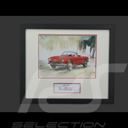 Cadre Alfa Romeo Giulia Spider Cadre en Bois Noir avec esquisse 25 x 30 cm - Uli Ehret