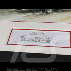 Alfa Romeo Frame Giulia Spider Black Wooden Frame with Sketch 25 x 30 cm - Uli Ehret