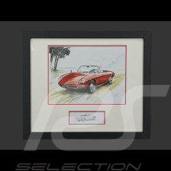 Cadre Alfa Romeo Duetto Spider Cadre en Bois Noir avec esquisse 25 x 30 cm - Uli Ehret