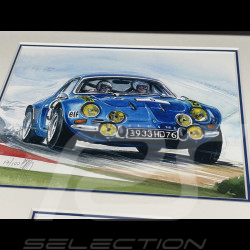 Alpine Frame A110 n° 5 Rally Black Wooden Frame with Sketch 25 x 30 cm - Uli Ehret