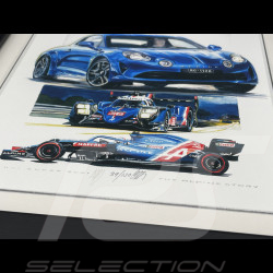 Alpine Frame A110 / A521 F1 / A480 LMP1 n° 36 / A424 n° 36 Alpine History Black Wooden Frame 25 x 30 cm - Uli Ehret