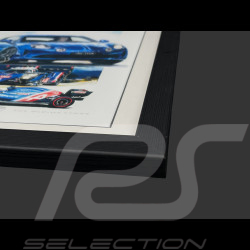 Alpine Rahmen A110 / A521 F1 / A480 LMP1 n° 36 / A424 n° 36 Alpine Geschichte Schwarzer Holzrahmen 25 x 30 cm - Uli Ehret