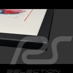 Porsche Frame 944 Red Black Wooden Frame with Sketch 25 x 30 cm - Uli Ehret