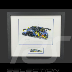 BMW Frame M4 GT3 Evo n° 46 24h Le Mans 2025 Black Wooden Frame with Sketch 25 x 30 cm - Uli Ehret