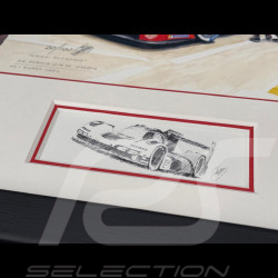 Porsche Frame 963 Penske n° 6 24h Le Mans 2024 Last Pitstop Black Wooden Frame with Sketch 25 x 30 cm - Uli Ehret