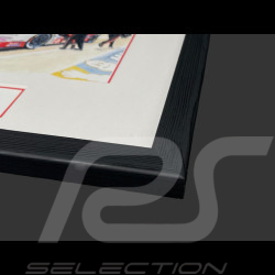 Porsche Frame 963 Penske n° 6 24h Le Mans 2024 Last Pitstop Black Wooden Frame with Sketch 25 x 30 cm - Uli Ehret