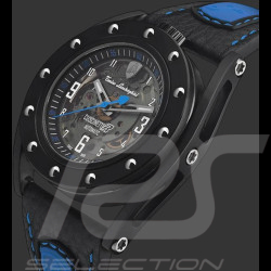 Lamborghini Automatic Watch Tonino Cuscinetto R Leather Black / Blue TLF-T02-4