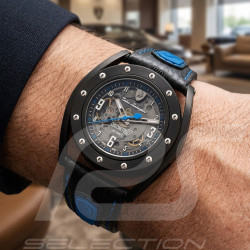 Lamborghini Automatic Watch Tonino Cuscinetto R Leather Black / Blue TLF-T02-4