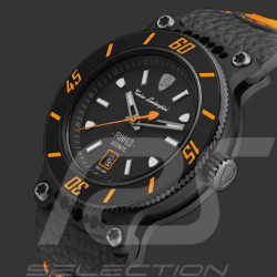 Lamborghini Automatic Watch Panfilo Tonino Leather Black / Orange TLF-T03-3
