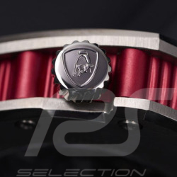 Montre Lamborghini Automatique Spyderleggero Tonino Cuir Noir / Rouge TLF-T06-2