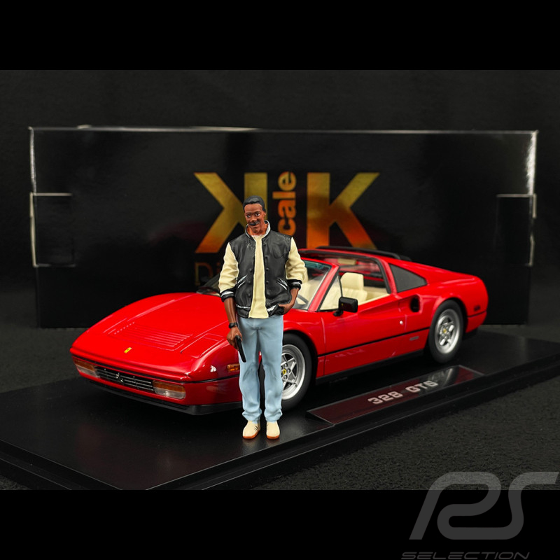 Set of Ferrari 328 GTS 1985 US-Version + Axel Foley Figurine Beverly Hills Cop II 1/18 KK Scale KKDC181701 - KKFIG028