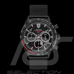 Ferrari Watch Pilota Evo Chronograph Black Mesh Bracelet FE-083-0827
