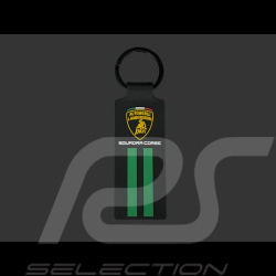 Lamborghini Keyring Squadra Corse 3D Logo Black / Green LB18K
