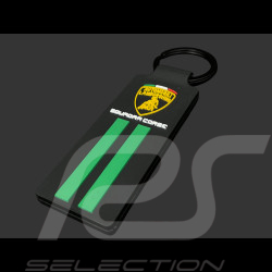 Lamborghini Schlüsselanhänger Squadra Corse 3D-Logo Schwarz / Grün LB18K