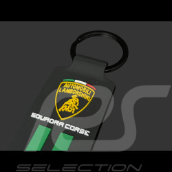 Lamborghini Schlüsselanhänger Squadra Corse 3D-Logo Schwarz / Grün LB18K