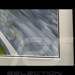 Cadre Porsche 911 Targa Jaune / Porsche 550 Spyder Cadre en Bois Noir 40 x 50 cm - Uli Ehret