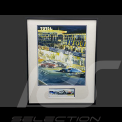 Porsche Frame 904 / Alpine M64 / Ferrari 250LM 12h Reims 1964 Black Wooden Frame with Sketch 40 x 50 cm - Uli Ehret