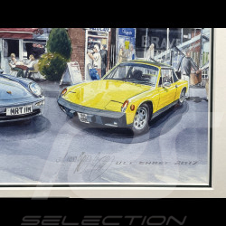 Porsche Frame 356 / 911 Type 993 / 914 Black Wooden Frame with Sketch 40 x 50 cm - Uli Ehret