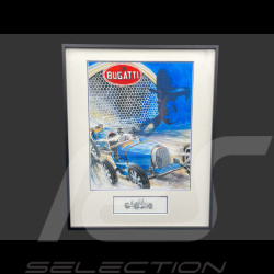 Bugatti Rahmen T35 1924 Ettore Bugatti Schwarzer Holzrahmen mit Skizze 40 x 50 cm - Uli Ehret