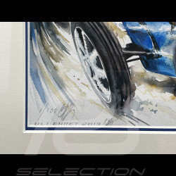 Cadre Bugatti T35 1924 Ettore Bugatti Cadre en Bois Noir avec esquisse 40 x 50 cm - Uli Ehret