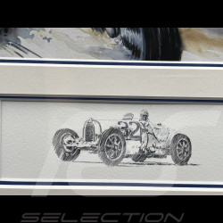 Bugatti Frame T35 1924 Ettore Bugatti Black Wooden Frame with Sketch 40 x 50 cm - Uli Ehret