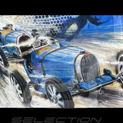 Cadre Bugatti T35 1924 Ettore Bugatti Cadre en Bois Noir avec esquisse 40 x 50 cm - Uli Ehret