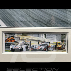 Cadre Porsche 919 Hybrid n° 19 Vainqueur 24h Le Mans 2015 Cadre en Bois Noir avec esquisse 40 x 50 cm - Uli Ehret