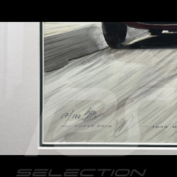 Cadre Maserati A6 GCS n° 66 Juan Manuel Fangio Targa Florio 1953 Cadre en Bois Noir avec esquisse 40 x 50 cm - Uli Ehret