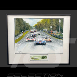 Cadre 24h Le Mans 2025 L'Heure du Crime Cadre en Bois Noir avec esquisse 40 x 50 cm - Uli Ehret