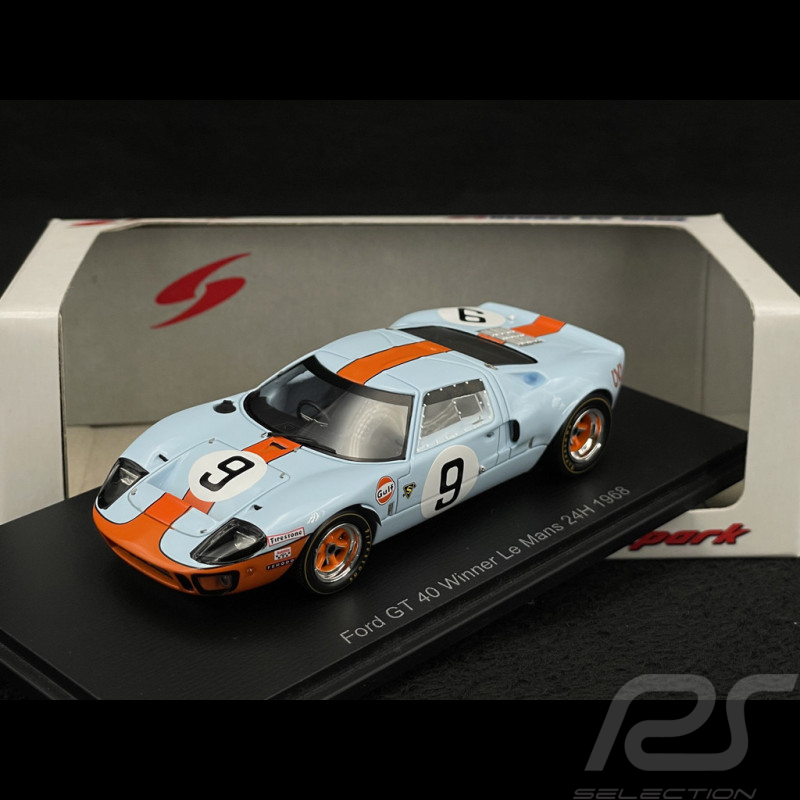 Ford GT40 Mk I n° 9 Gulf Winner 24h Le Mans 1968 1/43 Spark 43LM68