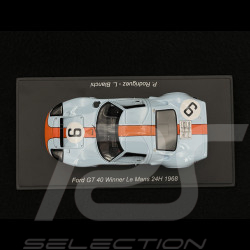 Ford GT40 Mk I n° 9 Gulf Winner 24h Le Mans 1968 1/43 Spark 43LM68