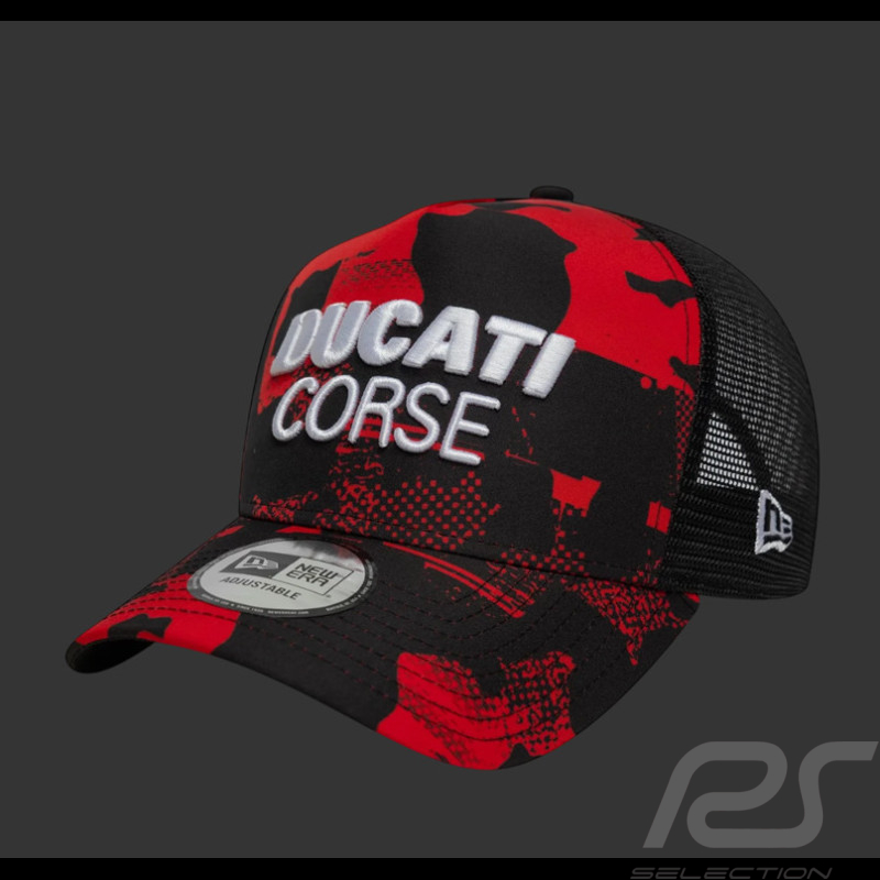 Ducati Cap Official Trucker New Era Camou Schwarz / Rot 60897573 - unisex