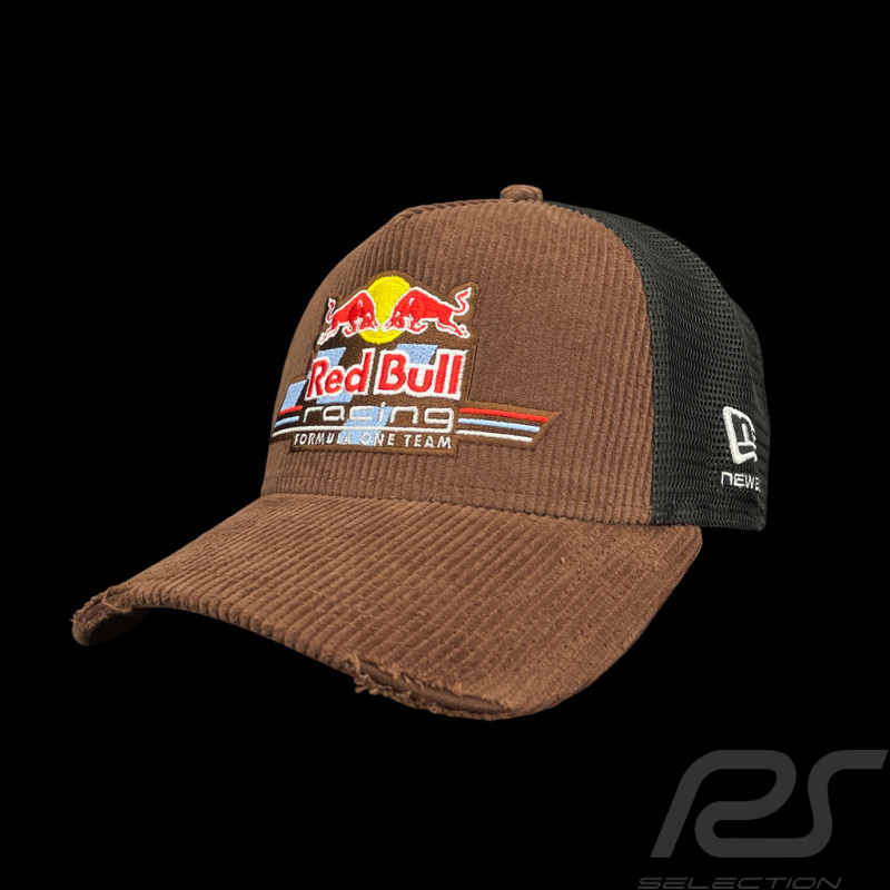 Red Bull Racing Hat Official F1 Team Trucker New Era Corduroy Brown 60897533 - unisex