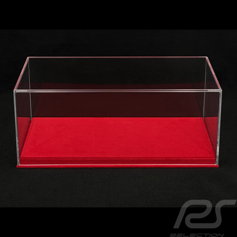 Vitrine BBR 1/18 pour Miniature Base Alcantara Rouge Qualité Premium