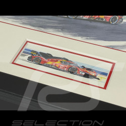 Ferrari Frame 499P N° 51 2023 Black Wooden Frame with Sketch 25 x 30 cm - Uli Ehret
