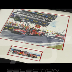 Ferrari Frame 499P N° 51 2023 Black Wooden Frame with Sketch 25 x 30 cm - Uli Ehret