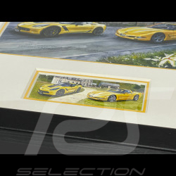 Chevrolet Rahmen Corvette C7 Z06 / Corvette C5 Schwarzer Holzrahmen mit Skizze 25 x 30 cm - Uli Ehret