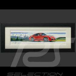 Cadre Porsche 911 Carrera Type 997 Alpes Cadre en Bois Noir 38 x 15 cm - Uli Ehret
