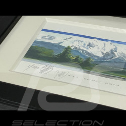 Porsche Rahmen 911 Carrera Typ 997 Alpen Schwarzer Holzrahmen 38 x 15 cm - Uli Ehret