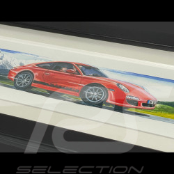 Porsche Frame 911 Carrera Type 997 Alps Black Wooden Frame 38 x 15 cm - Uli Ehret