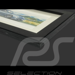 Porsche Frame 911 Turbo Cabriolet Type 997 Black Wooden Frame 38 x 15 cm - Uli Ehret