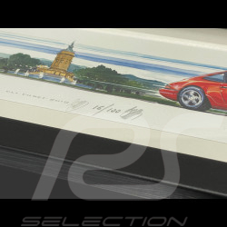 Porsche Frame 911 Type 964 1988 Mannheim Black Wooden Frame 38 x 15 cm - Uli Ehret