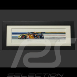 Cadre Porsche 911 RSR GTE AM Type 991 n° 56 24H Le Mans 2019 Cadre en Bois Noir 38 x 15 cm - Uli Ehret