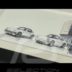 Porsche Frame 911 SC / 911 Type 964 / 911 Targa / 911 Type 996 / 911 Type 997 Black Wooden Frame 38 x 15 cm cm - Uli Ehret