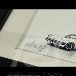 Porsche Frame 911 SC / 911 Type 964 / 911 Targa / 911 Type 996 / 911 Type 997 Black Wooden Frame 38 x 15 cm cm - Uli Ehret