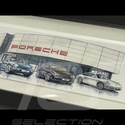 Porsche Frame 911 SC / 911 Type 964 / 911 Targa / 911 Type 996 / 911 Type 997 Black Wooden Frame 38 x 15 cm cm - Uli Ehret