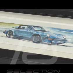 Porsche Frame 911 Targa 1985 Black Wooden Frame 38 x 15 cm - Uli Ehret