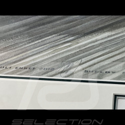 Ford Frame GT40 n° 2 / Porsche 906/6L n° 31 24h Le Mans 1966 Black Wooden Frame with Sketch 40 x 50 cm - Uli Ehret
