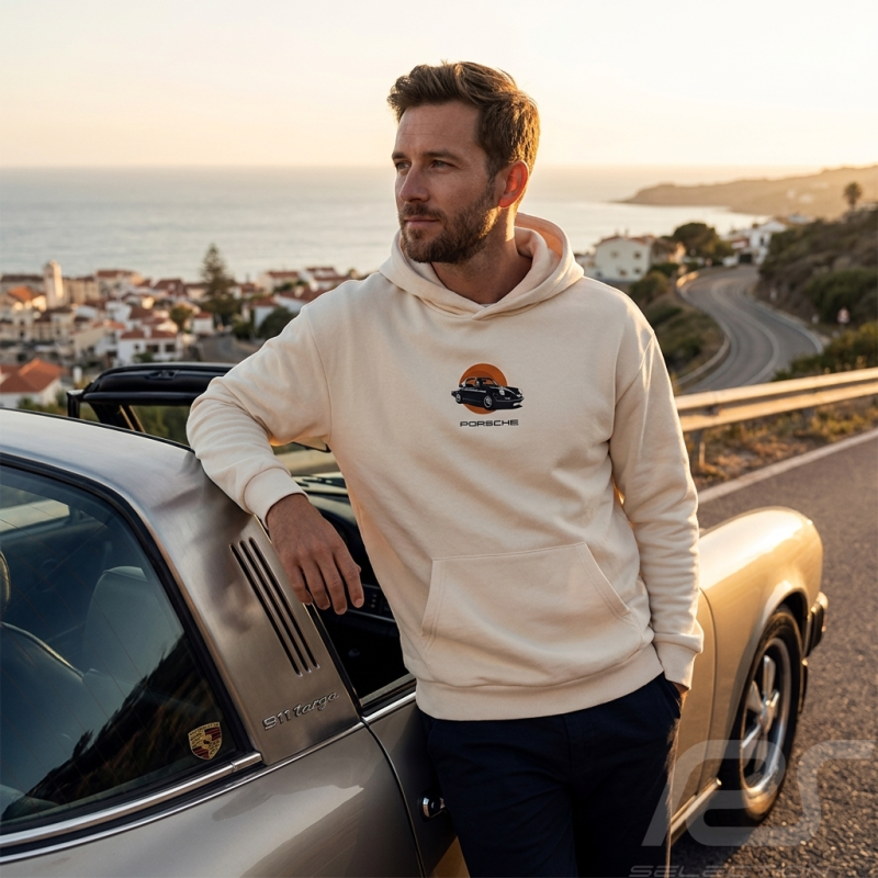 Sweat Porsche 911 Targa 60 ans à Capuche Puma Beige WAP112T60Y - Mixte